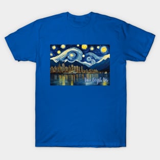 Van Gogh Vancouver British Columbia Starry Night Pacific Coast T-Shirt
